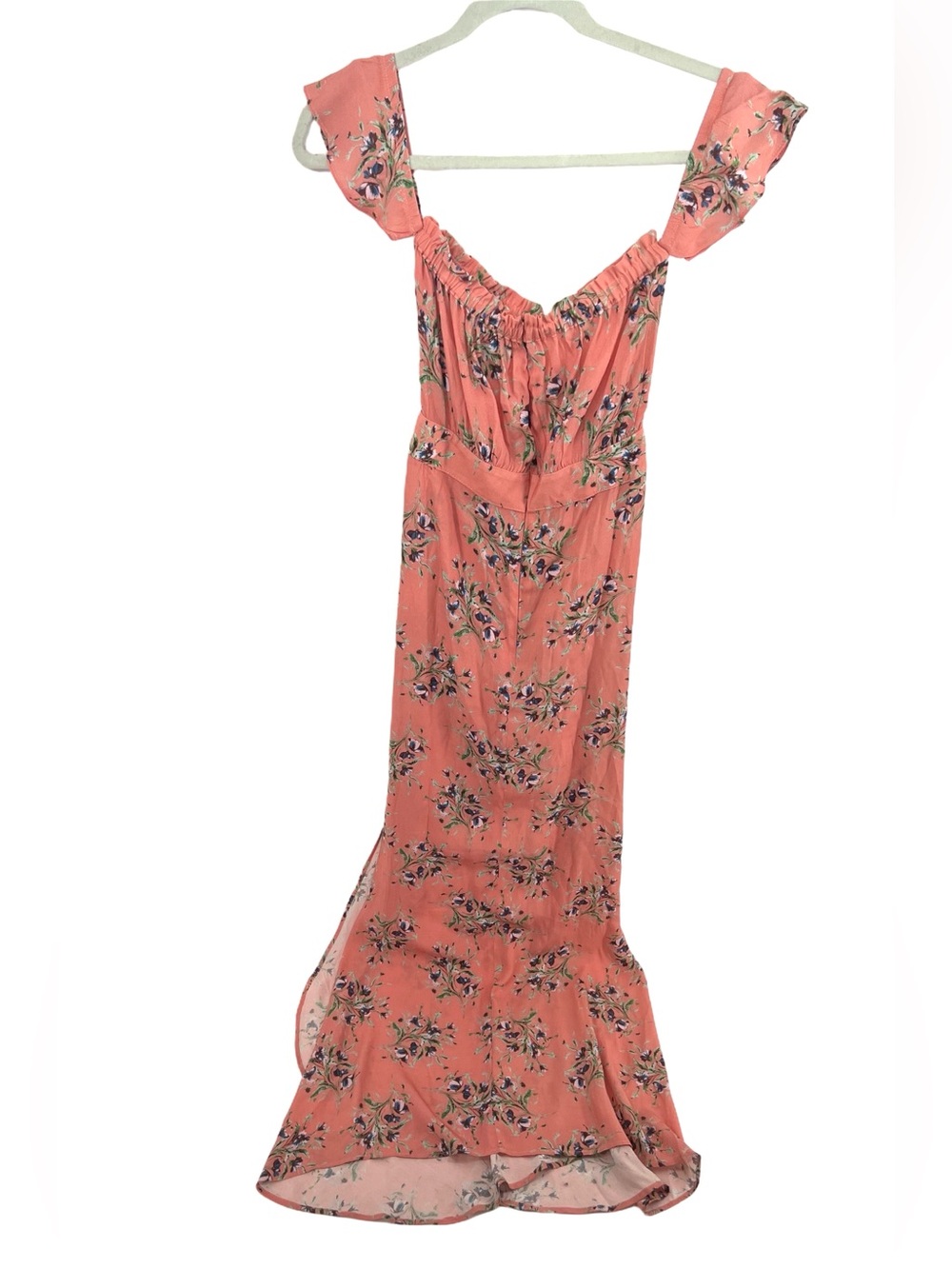 Flynn Skye Bella Coral Floral Off-Shoulder Maxi Wrap Dress S Small - Picture 5 of 8